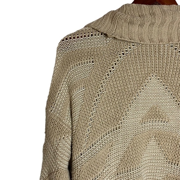 Aerie Open Front Waterfall Beige Light Brown Drop Shoulder Oversized Cardigan M - Picture 10 of 16